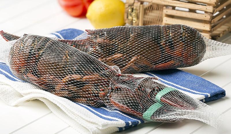 Whole Blanched Netted Lobsters, Frozen